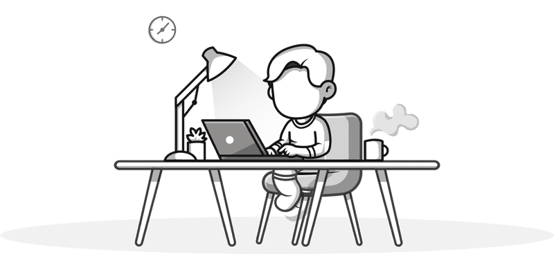 Person working at desk illustration